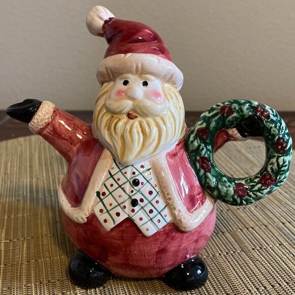 Little Santa Claus Ceramic Tea Pot (Decorative Figurine) Flomo - Picture 1 of 9